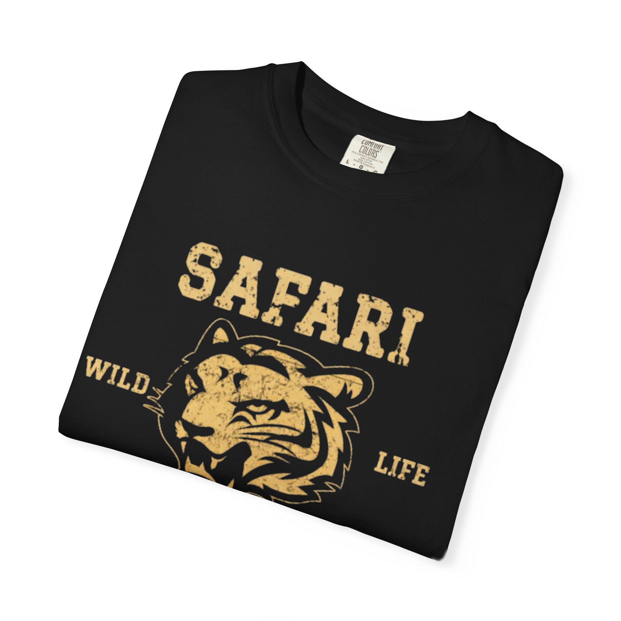 Men’s Safari Adventure Tiger Graphic T-Shirt – Wild Life Print Black Cotton Casual Tee for Travel & Outdoor Lovers - Image 3
