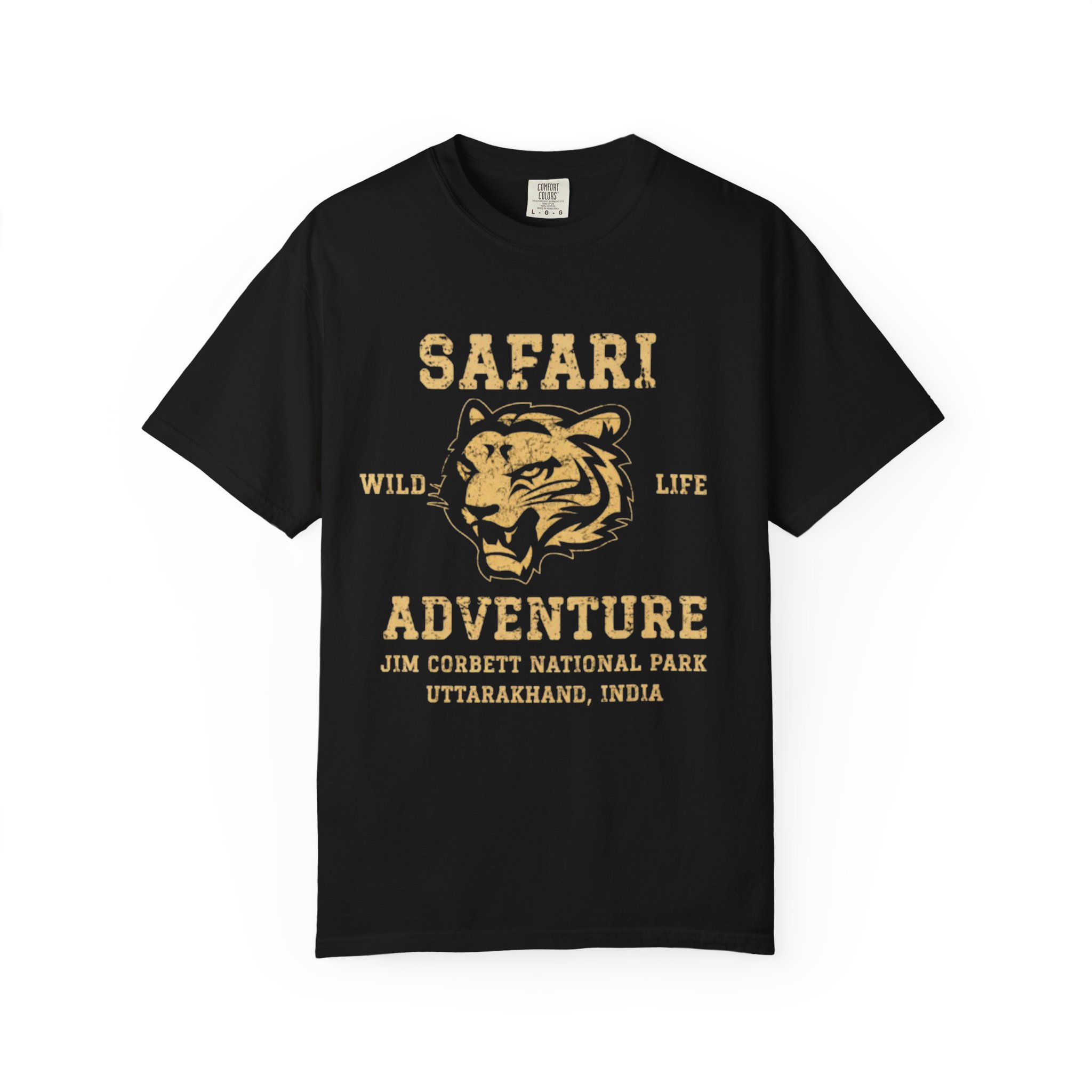 Men’s Safari Adventure Tiger Graphic T-Shirt – Wild Life Print Black Cotton Casual Tee for Travel & Outdoor Lovers - Image 4